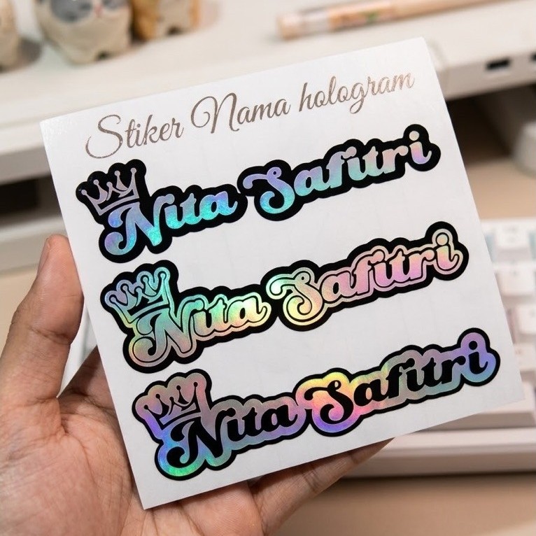 CROWN NAME STICKERS 2 CUSTOM HOLOGRAM NAME STICKERS / สติ๊กเกอร์ชื่อโฮโลแกรม