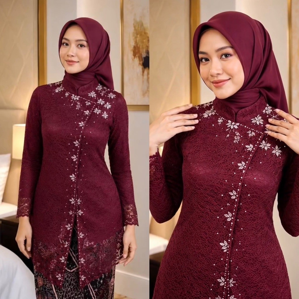 เสื้อทูนิคตัวยาวคอปกเซี่ยงไฮ้ kebaya/modern kebaya/party kebaya