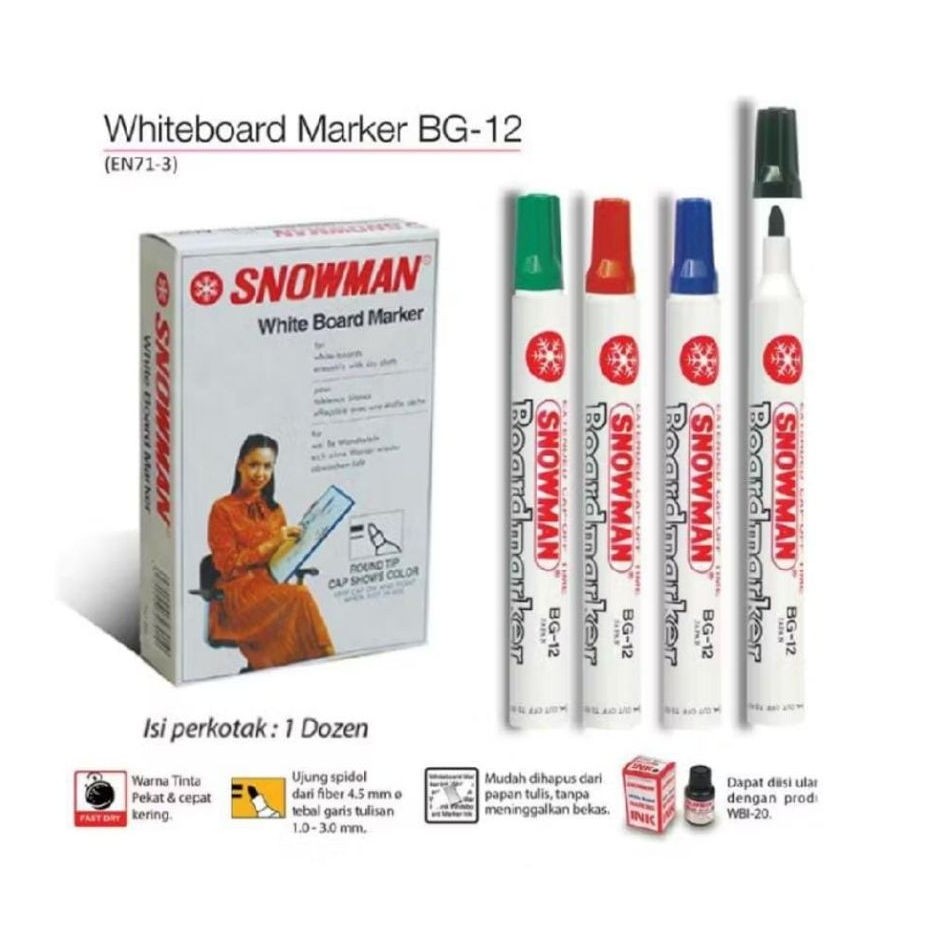 Snowman WhiteBoard Marker BG-12 WhiteBoard Marker