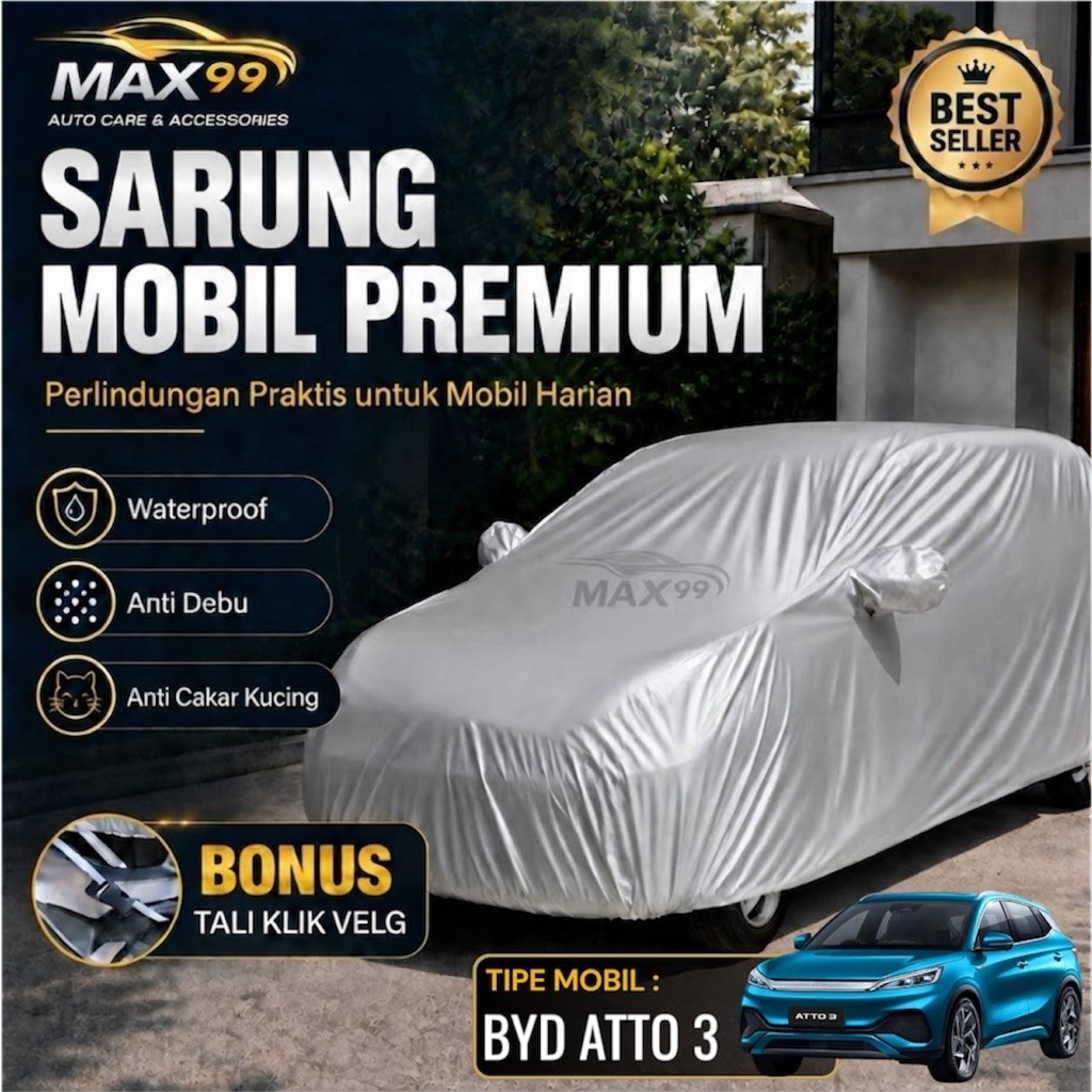 Ato 3 Car Body Cover Byd Ato 3 กันน้ํากลางแจ้ง Premium Car Cover Bonus Click Strap Max99 Rim