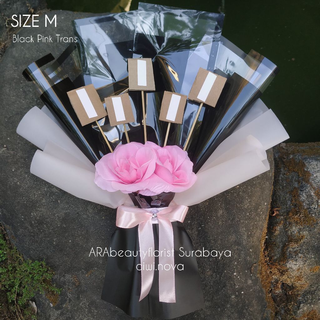 พรีเมี่ยม EMPTY BOUQUET WITH ARTIFICIAL FLOWERS / EMPTY BOUQUET WITH FLOWERS ขนาดใหญ่ปานกลาง