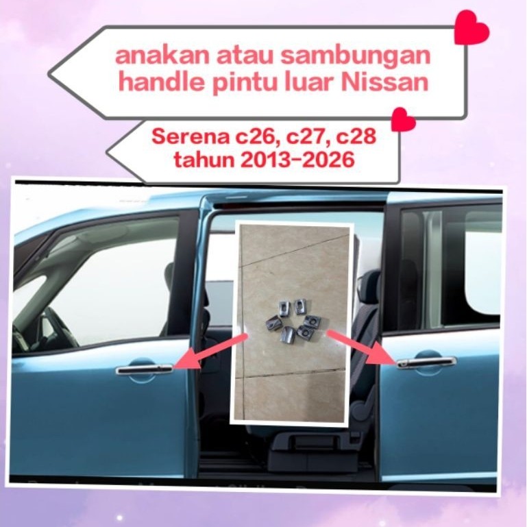 Nissan Serena chrome Serena c26, c27, c28 เชื่อมต่อมือเปิดประตูภายนอกสําหรับ 2013-2026 ราคาหน่วยสําห