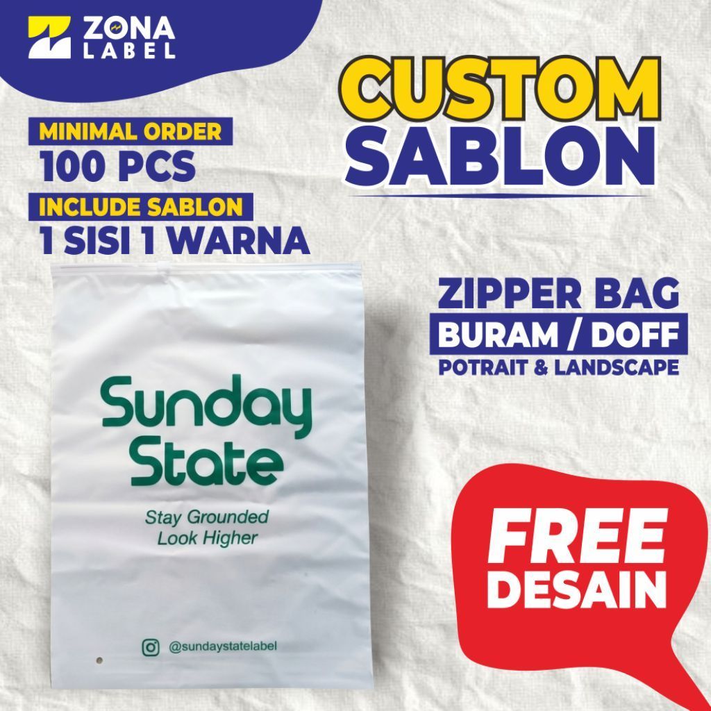 [100 ชิ้น] Hijab Ziplock Plastic / Frosted Hijab Zipper Plastic / Custom Ziplock Bag Plastic / Ziplo