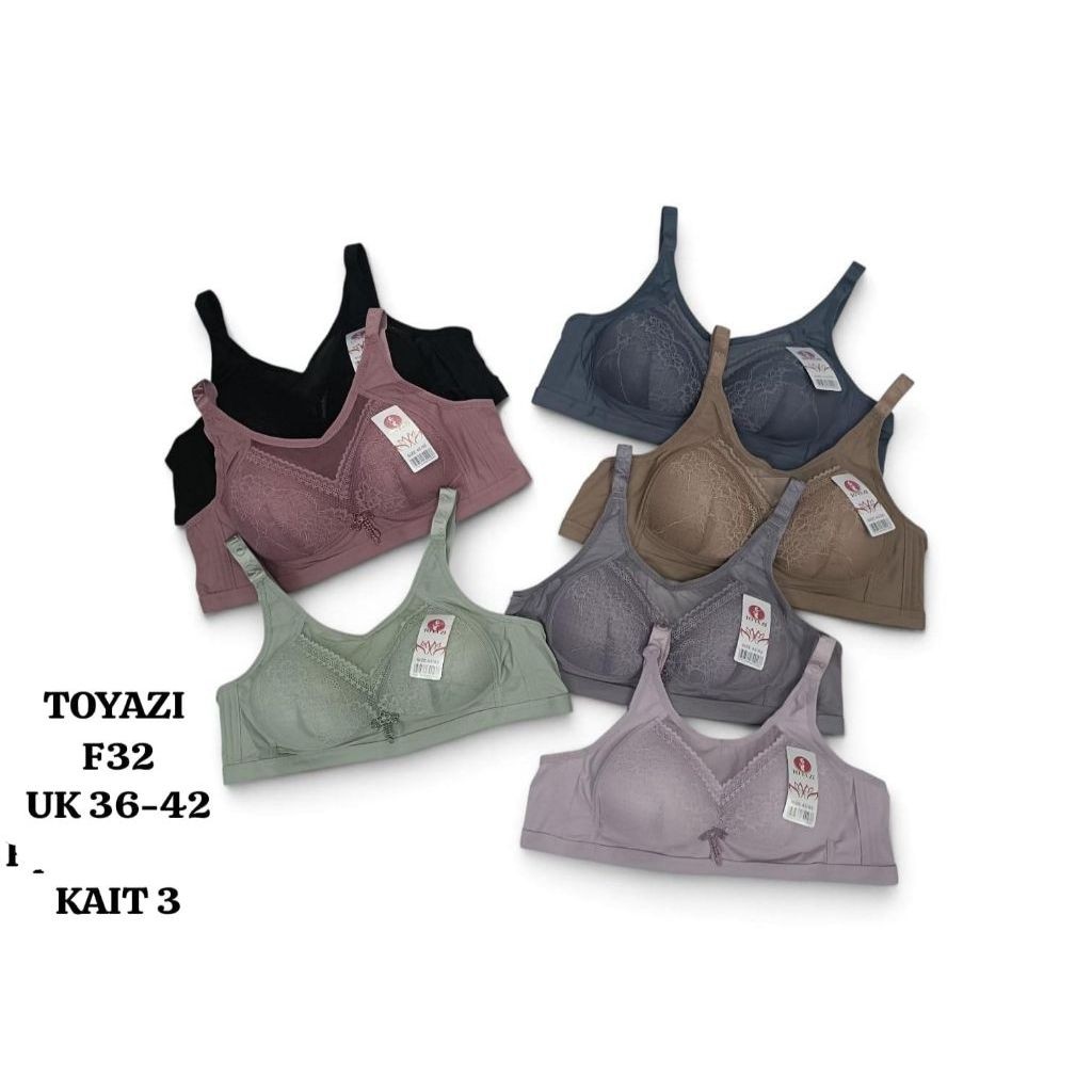 BH bra KEMBEM มุ้งกันยุง CUP B | ถ้วยขนาดใหญ่ C พร้อมสายไฟ 3 ตะขอ 36-42 STRETCHY ELASTIC COOL SOFT S