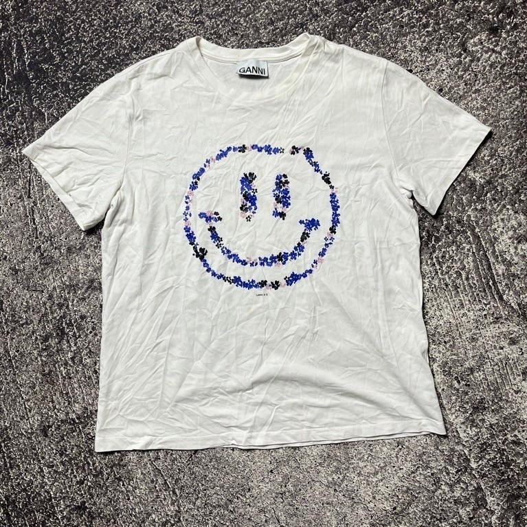 เสื้อยืดยิ้มลายดอกไม้ Ganni