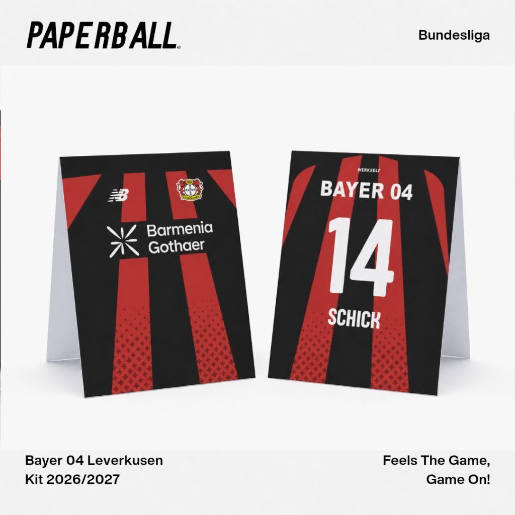 Bayer 04 Leverkusen 2026-2027 Bundeslibaga German League Paperball Football Paper