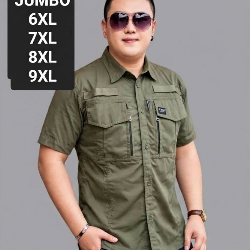 KEMEJA เสื้อ PDL สั้นธรรมดา JUMBO 6XL, 7XL, 8XL, 9XL