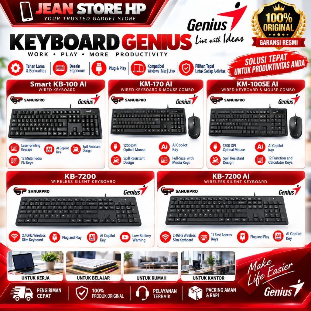 GENIUS SMART KEYBOARD KB-100 AI KM-170 AI KB-7200 KB-7200 AI KM-100SE
