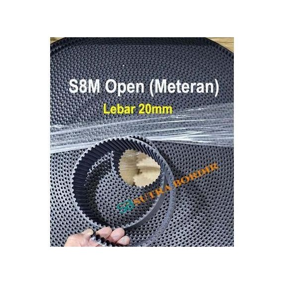 จัดส่งฟรี - Fanbelt S8M กว้าง 20 มม.timebelt S8M ลิฟท์ vbelt S8M เปิดเมตร vambelt S8M สีดํากว้าง 20 