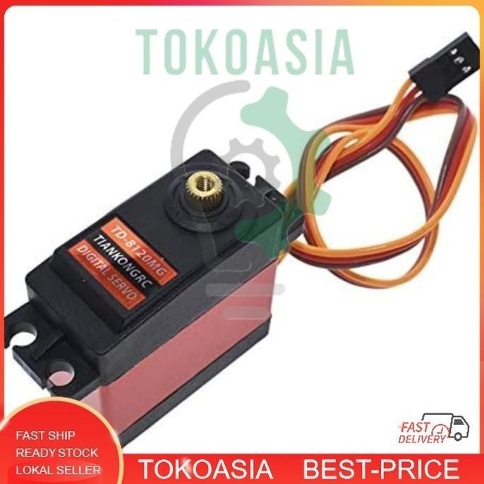 TD-8120MG 20KG เกียร์โลหะกันน้ํามอเตอร์เซอร์โวดิจิตอล TD8120 พร้อมแรงบิดสูง 180 มุม