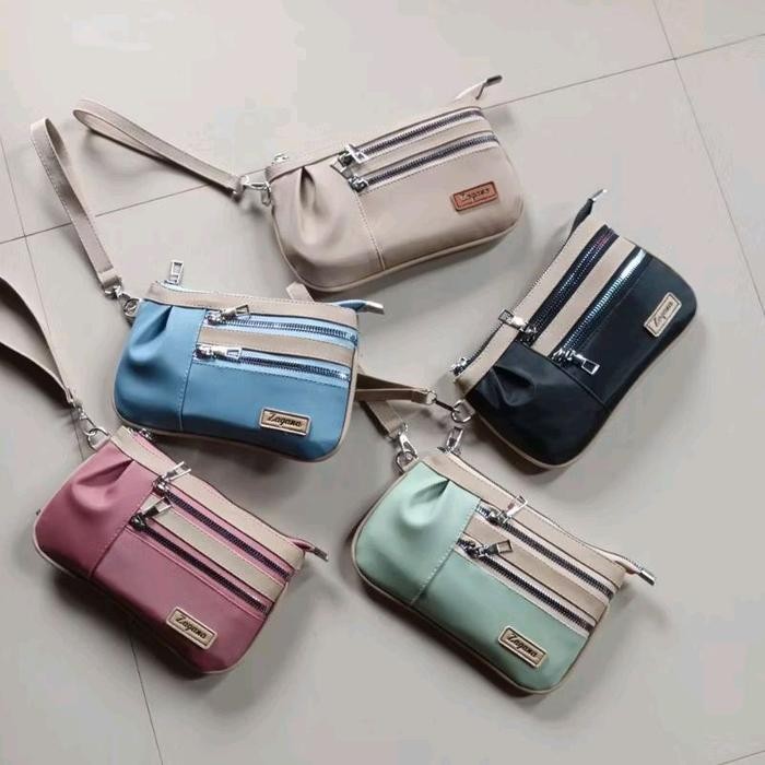 DBID zagana กระเป๋าสตางค์ผู้หญิง กระเป๋าหย่อนคล้อย คล้องมือคลัตช์สามรู