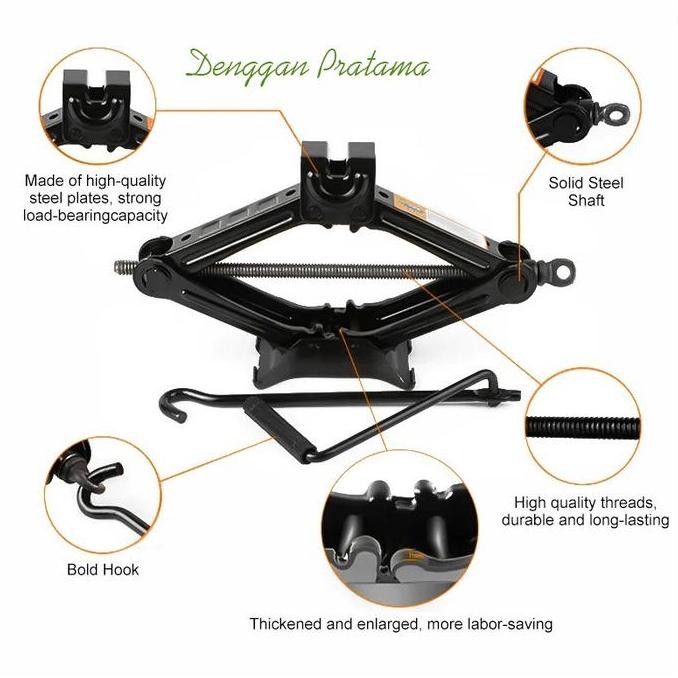 2 TON รถ JACK HAND TYPE SCISSOR JACK TOOL สําหรับซ่อมยางรถยนต์ ORIGINAL และ TRUSTED