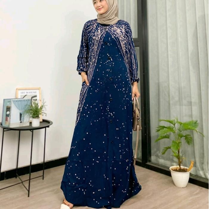 SF Gamis Twill Batik Luxury Maxi ชุดมุสลิมแฟชั่นสีดํา Midi Tunic ผู้หญิงพรีเมี่ยมเรยอนวัสดุหน้าอกเส้