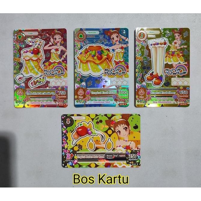 Aikatsu Premium Accessory Card Happy Rainbow Otome Version 2 Set Bandai Original