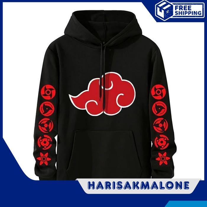 JACKET HOODIE เสื้อกันหนาวจัมเปอร์ DISTRO AKATSUKI NARUTO PLAIN CUSTOM ANIME MANGA JAPAN YAHIKO SHIN