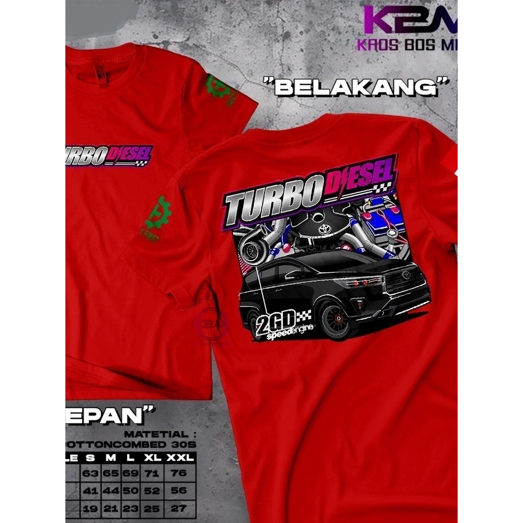 MESIN Racing เสื้อยืด TURBO DIESEL ENGINE INNOVA 2GD - เสื้อยืด Distro พร้อมคําแข่ง motif TURBO DIES