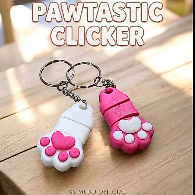 GANTUNGAN PAWSTASTIC KEYCHAIN 3D Fidget / ตัวอักษรอุ้งเท้า 3D KEYCHAIN