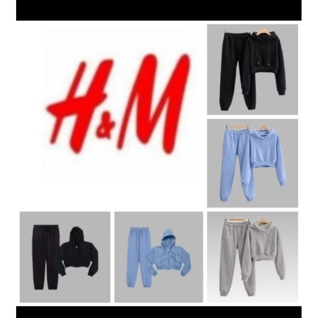 HM ZIPPER CROP HODIE SET/HM CROP HOODIE SWEATSHIRT SET