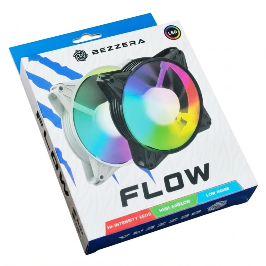 ปลอกพัดลม 120mm / 12cm BEZZERA FLOW Rainbow LED