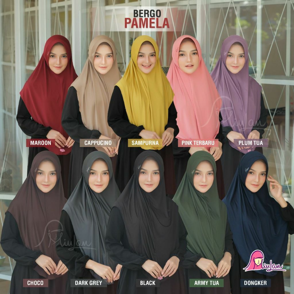 Pameela Bergo/hijab milan/bergo milan ori