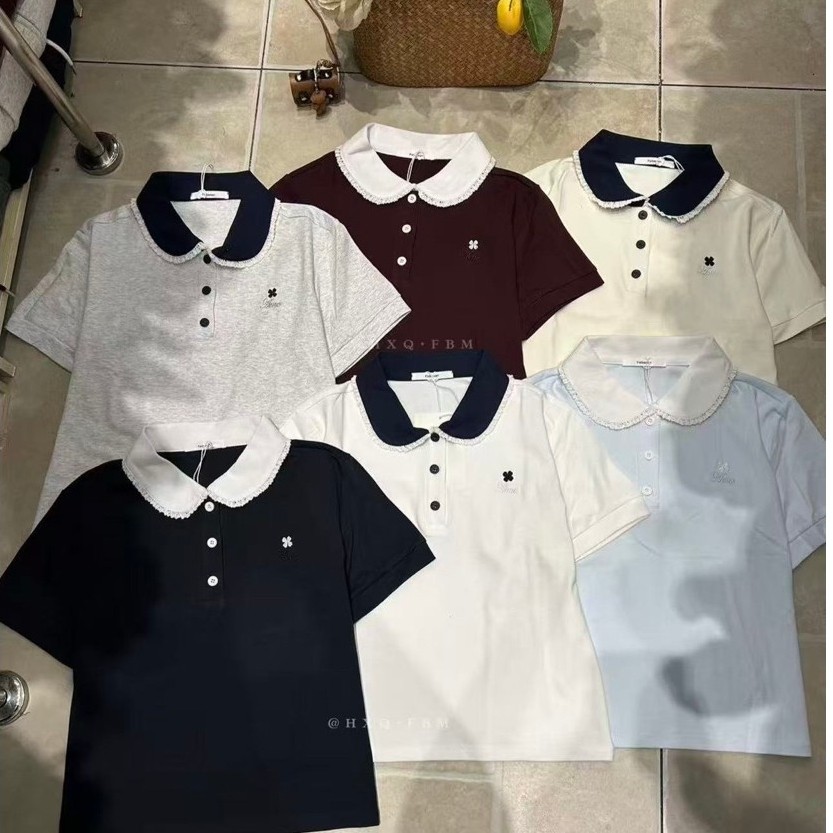 CNN-713 เสื้อคอปกแขนสั้นผู้หญิง FBM-2195