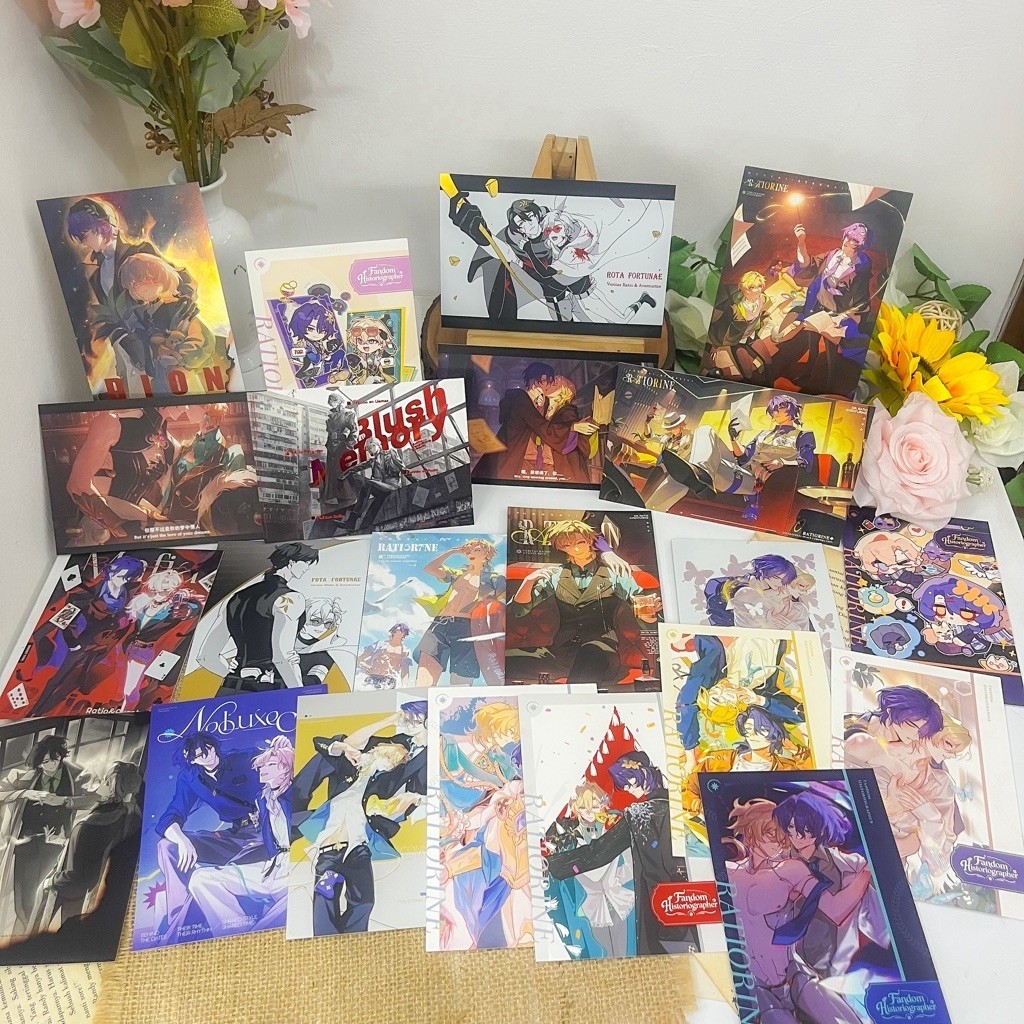 Fanmerch Honkai Star Rail HSR Ratiorine Ratio x Aventurine Artprint จากสติกเกอร์ศิลปินต่างๆ