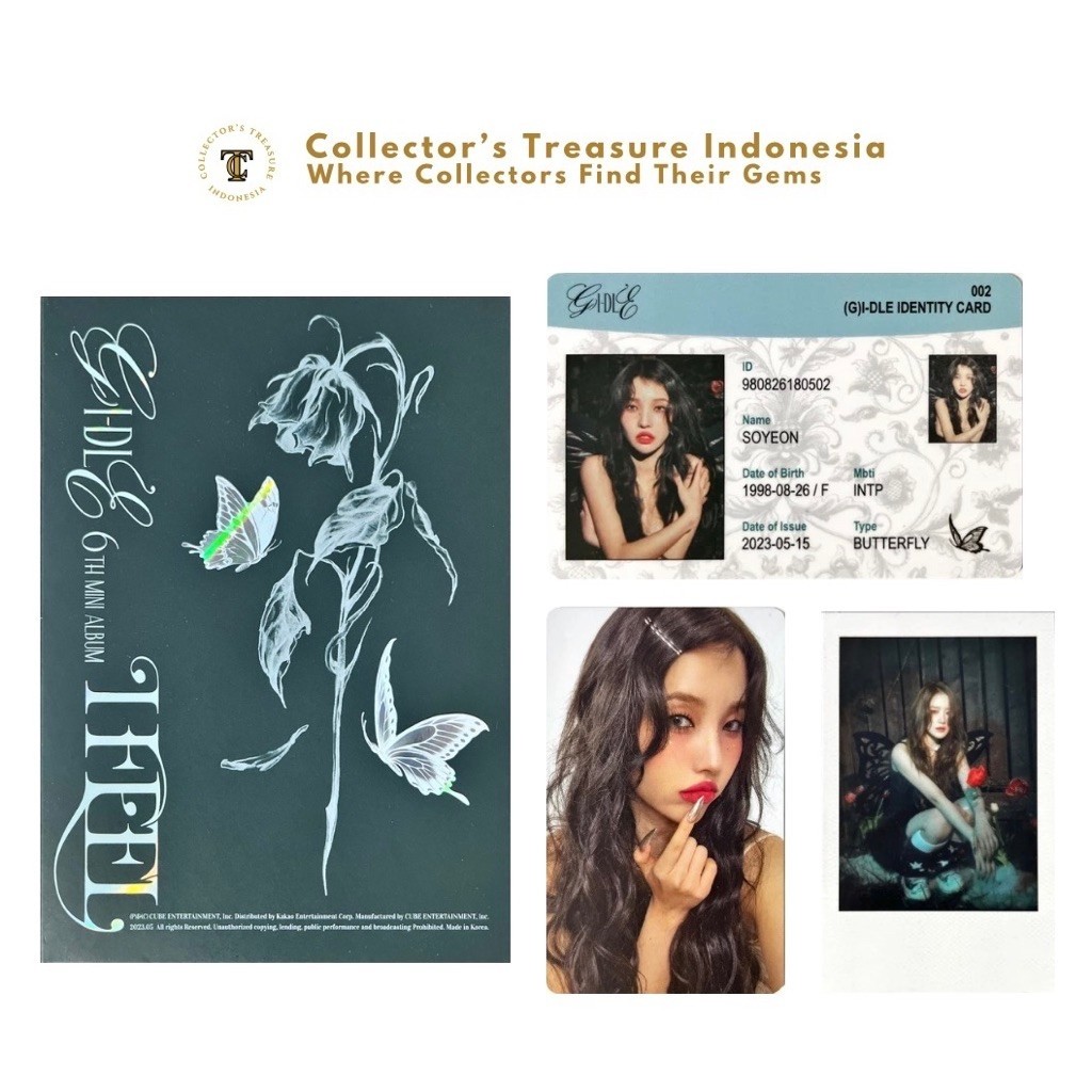 (G)I-DLE - [I FEEL] 6th Mini Album BUTTERFLY Ver.- Collectors Treasure อินโดนีเซีย