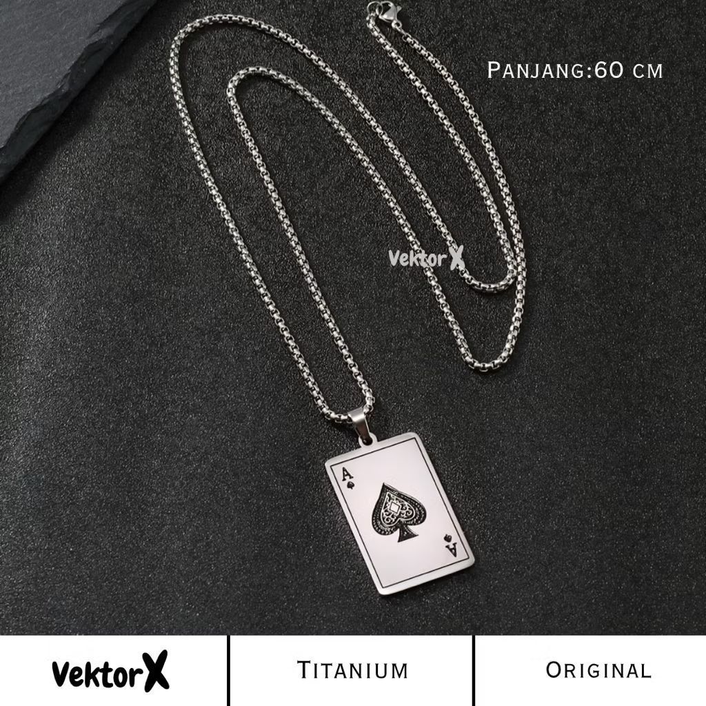 สร้อยคอไทเทเนียมดั้งเดิม - Charm Card As Shovel - CLASS