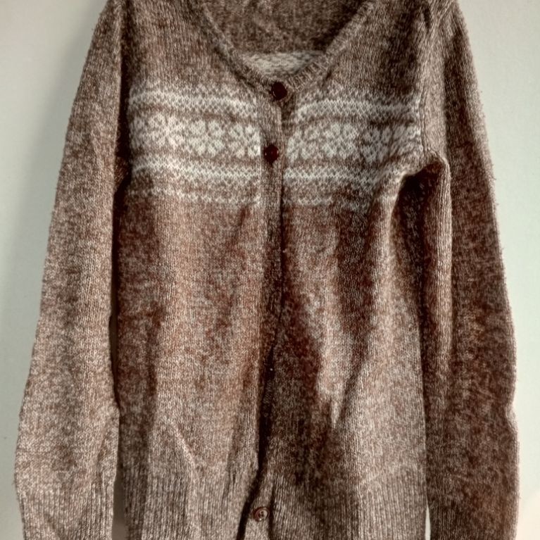 PRELOVED WOMENS KNITTED HORISONTAL STRIPED CARDIGAN