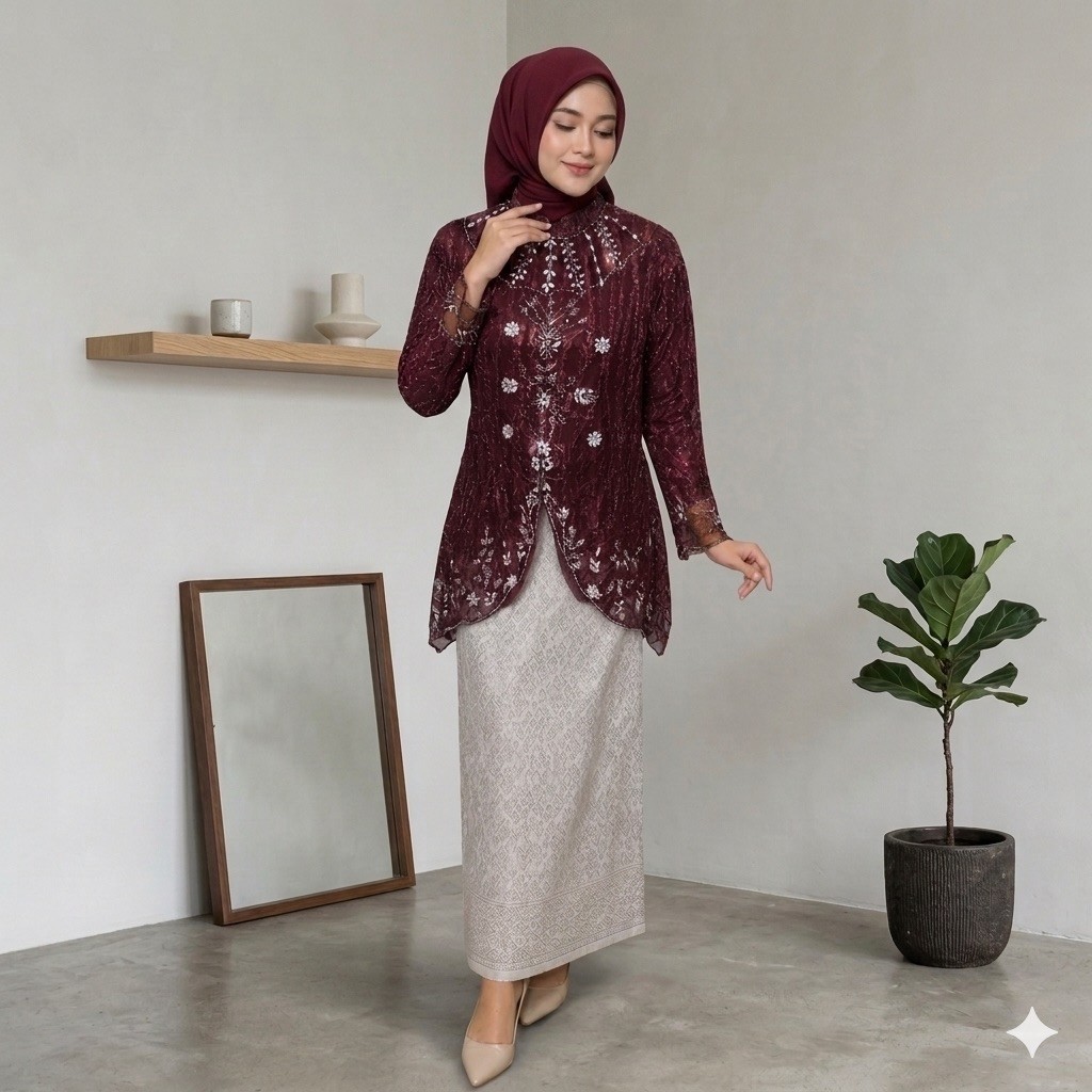 (TOP ONLY) MARINA - Kebaya แฟชั่นหมั้นสมัยใหม่สปริงเล่ kebaya