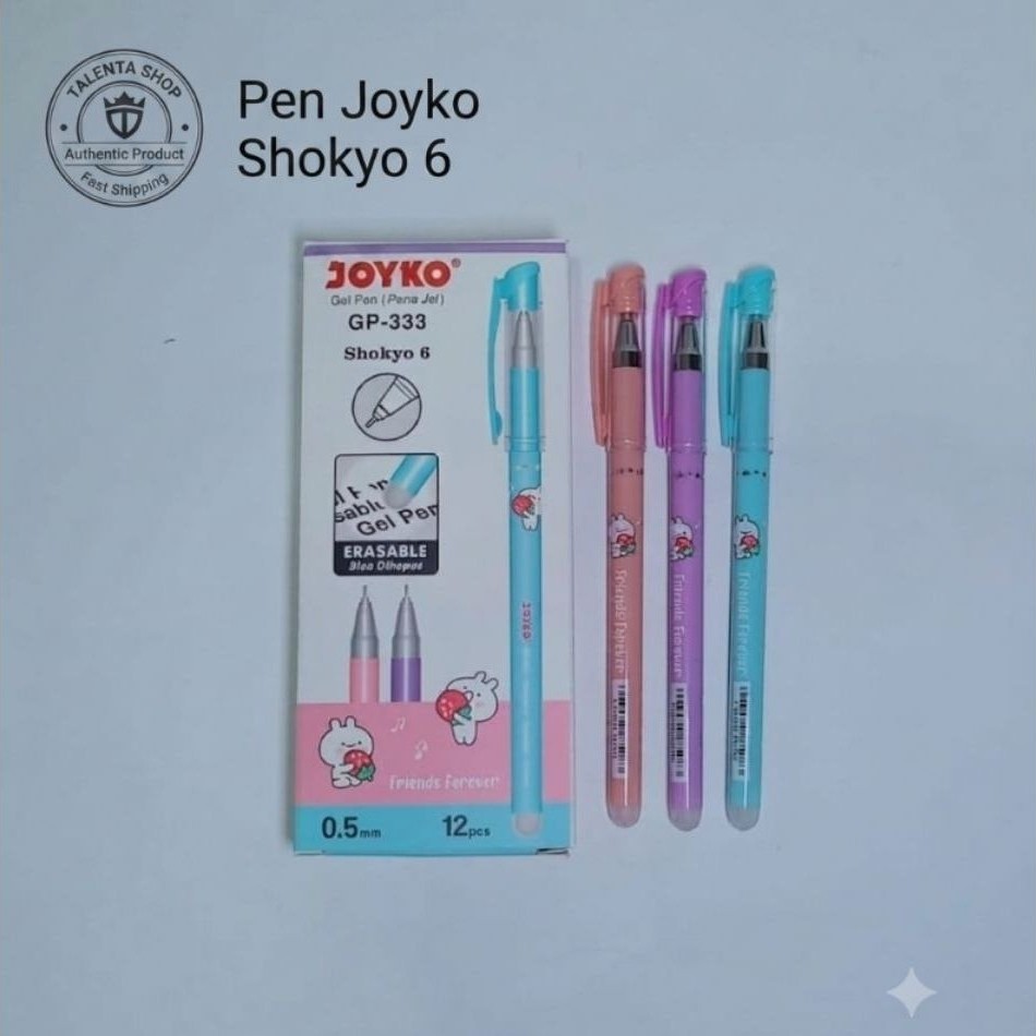 Joyko Shokyo 6 Pastel Gel Pen GP-333 0.5mm (1 โหล)