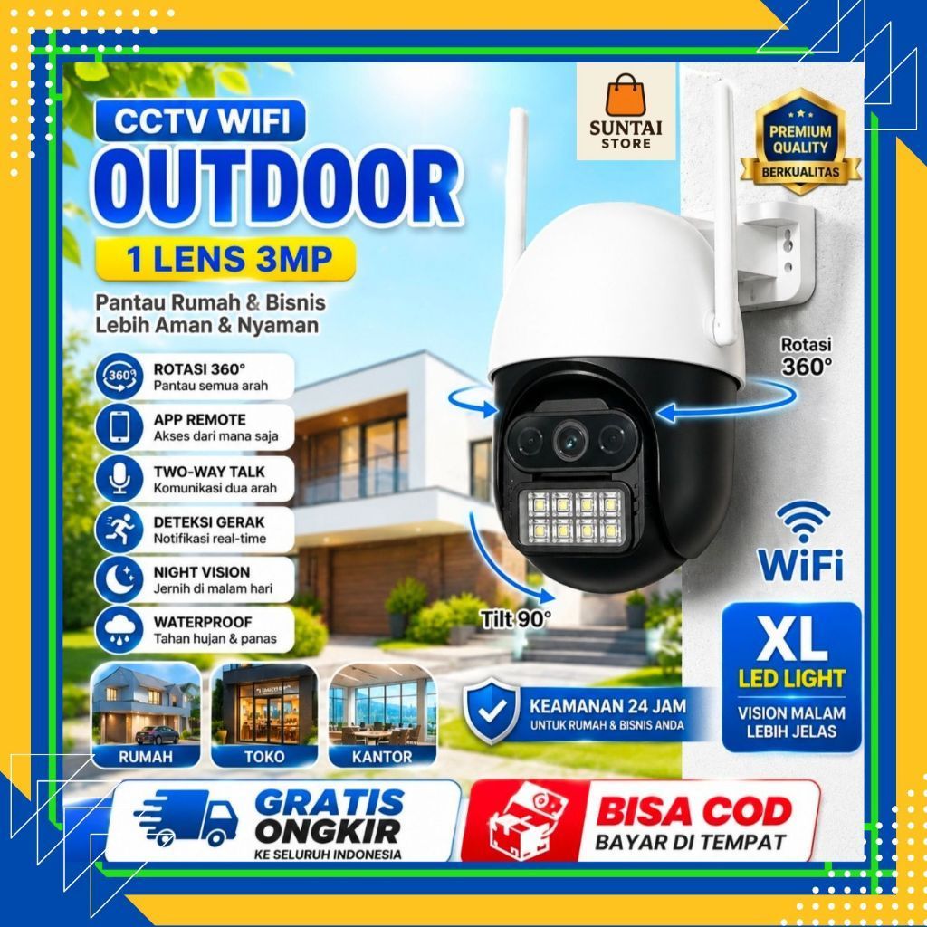 (Suntai Store) กล้องวงจรปิด P27 WIFI IP Cam 3MP FHD O-Kam Pro 360 องศา 2-Way การสื่อสารไมโครโฟน-ความ