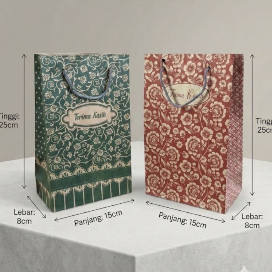 PAPER BAG PAPERBAG WAFER/HATARI GIFT BAG BATIK THANK YOU WRITING ขนาด 15, 8, 36, 25
