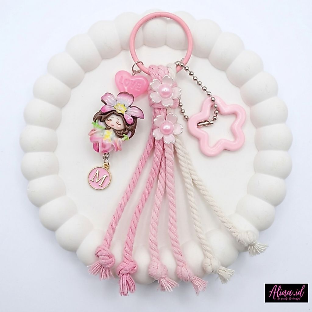GANTUNGAN Custom Initial Hanger/Initial Hanger/Name Charm Bag/Tumbler Hanger/aesthetic Hanger