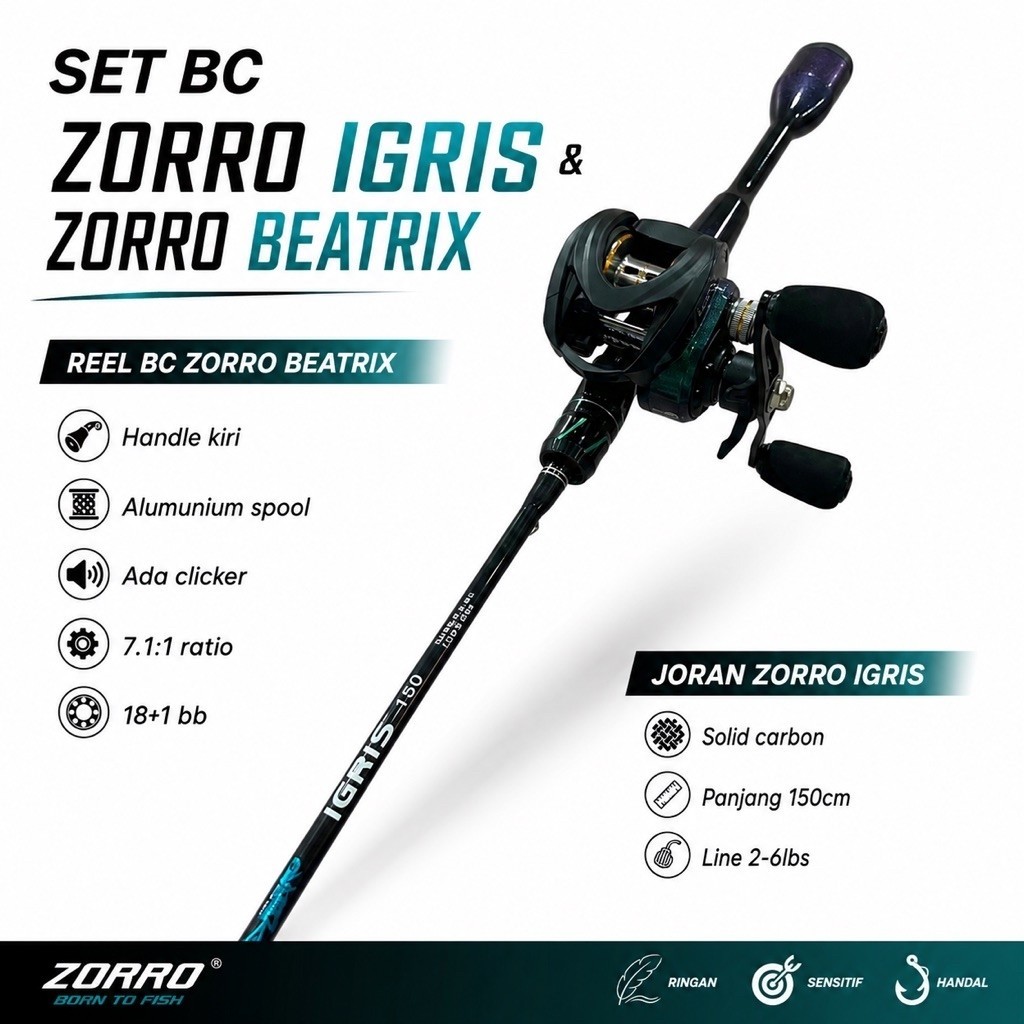 Bc Zorro igris & Zorro beitrix ชุดตกปลา