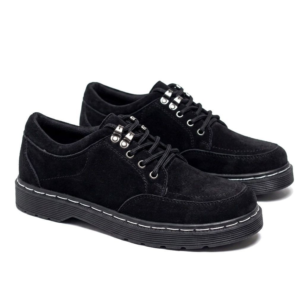 Docmart Mens Official Oxford Shoes Suede Leather Low Boots รองเท้าทํางานสีดํา