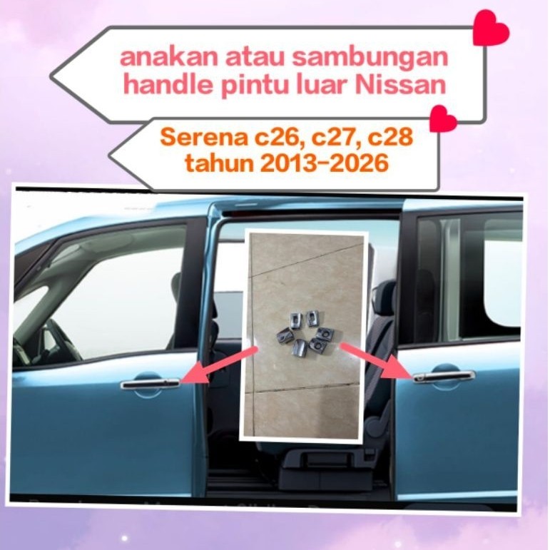 Nissan Serena chrome Serena c26, c27, c28 เชื่อมต่อมือเปิดประตูภายนอกสําหรับ 2013-2026 ราคาหน่วยสําห