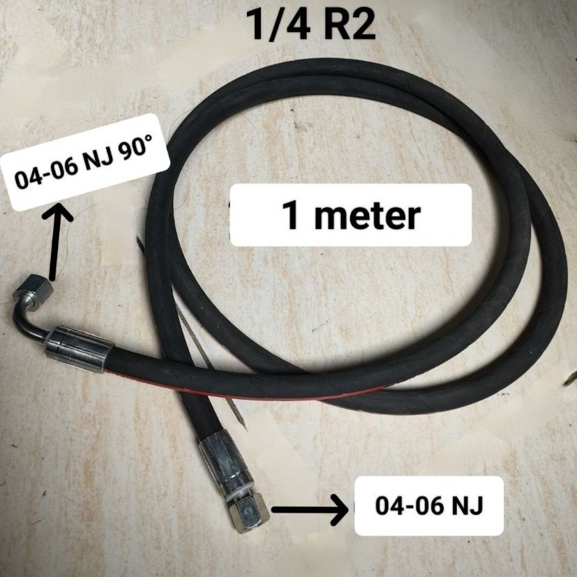 ท่อไฮโดรโปนิกส์ 1/4 R2 x 100 ซม. + 04-06 NJ + 04-06 NJ 90°