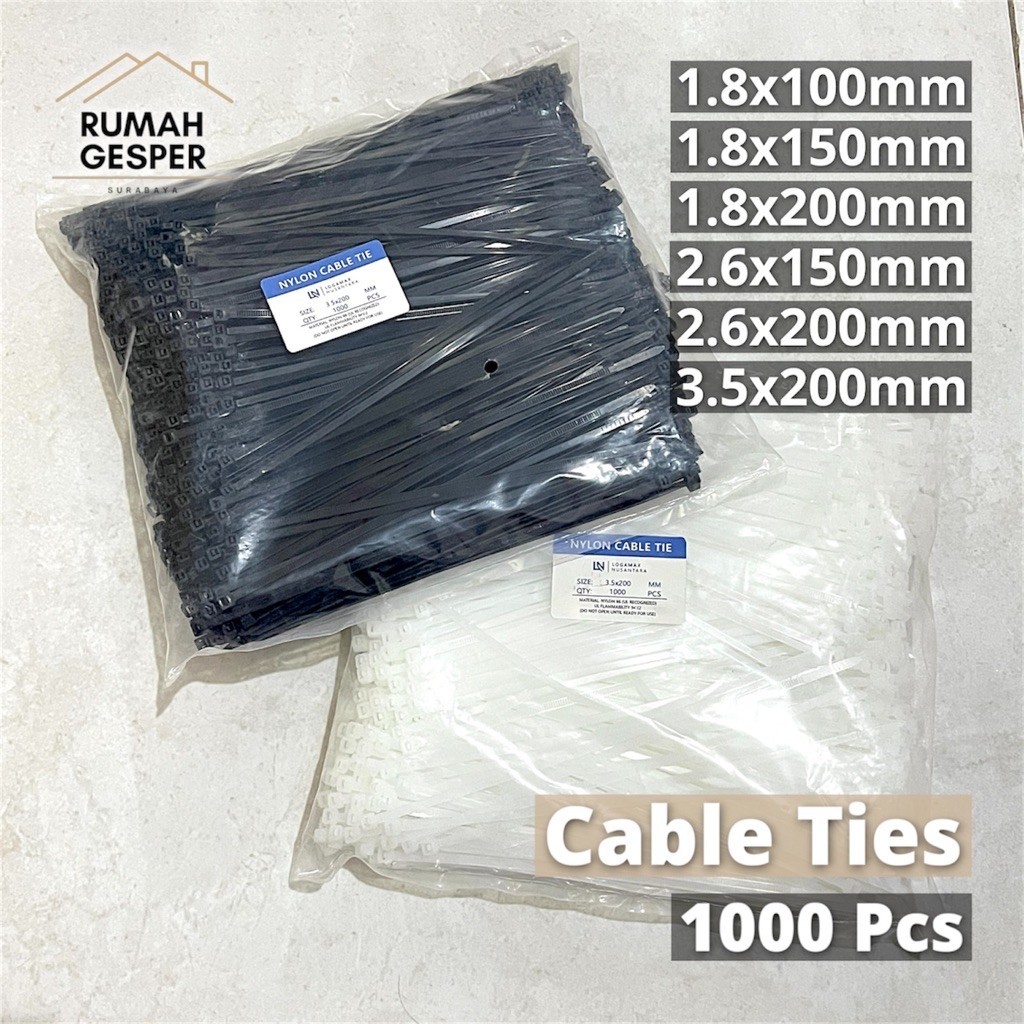(1000 ชิ้น) CABLE TIES สายไนลอน TIES CABLE TIES CABLE TIES 100 มม. 150 มม. 200 มม.สีดําสีขาว