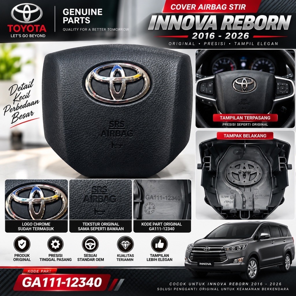 ฝาครอบถุงลมนิรภัย Innova Reborn/ฝาครอบพวงมาลัย Innova Reborn ดั้งเดิม