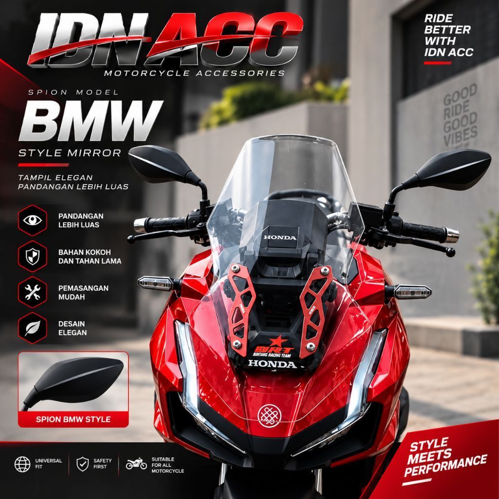 กระจกมองหลังรุ่น BMW europe VARIO 125 150 160 BEAT ADV PCX 160 AEROX NMAX universal