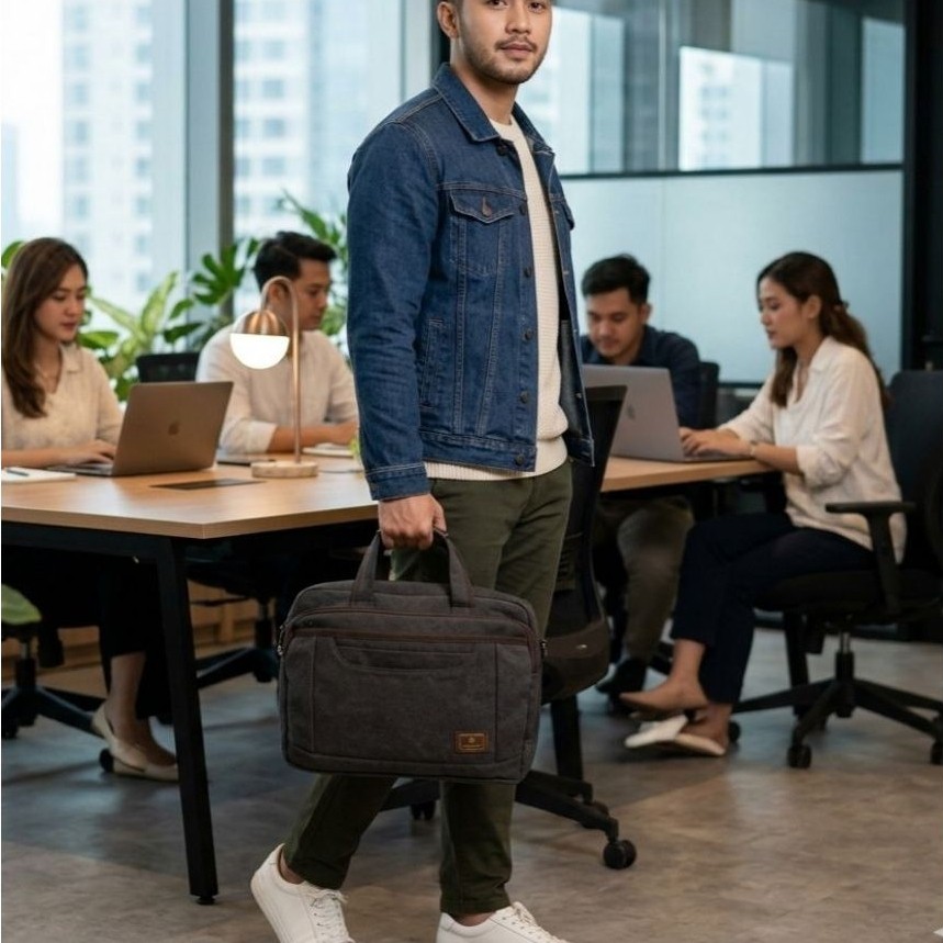 OFFICE BAG/SLING BAG/HAND BAG/CANVAS OFFICE BAG/AK 8990 CANVAS BAG/MENS CANVAS BAG