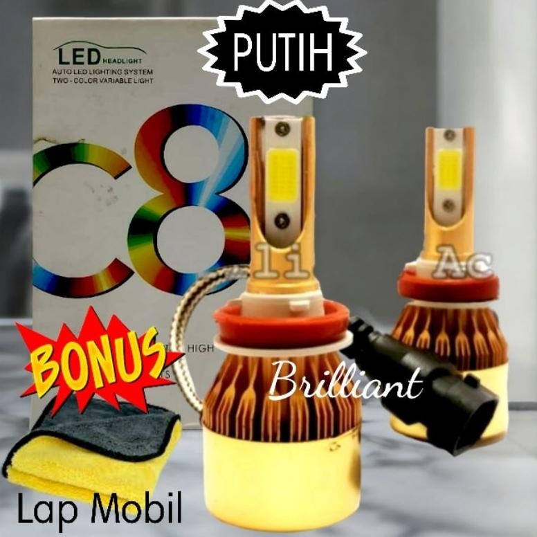 Led สีขาว C8 12V - H3 H7 H11 Hb4