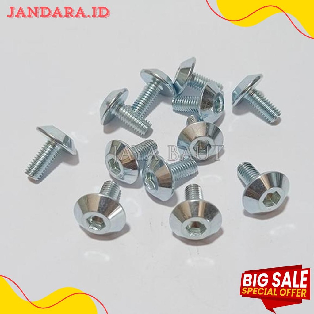 ถึง 70% 30 ชิ้น M6 Body Bolts L Key / Vixion R15 Body Bolts / 10 ด้าย Body Bolts
