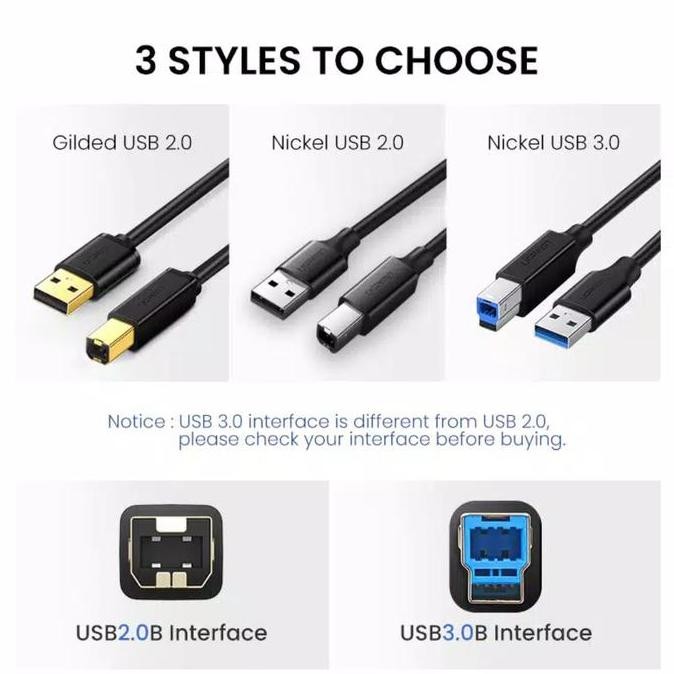 DB83 >> คุณภาพสูง USB 2.0 3.0 Male to USB Type B Male Scanner Printer Cable