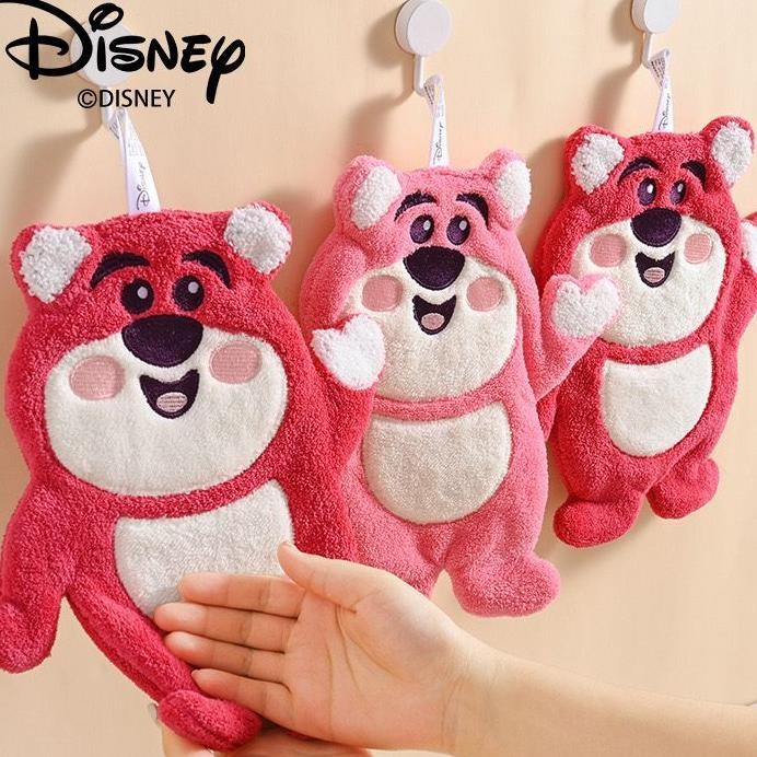 Sl88 DisneyLotso Bear ผ้าเช็ดมือ Pink Strawberry DisneyLotso