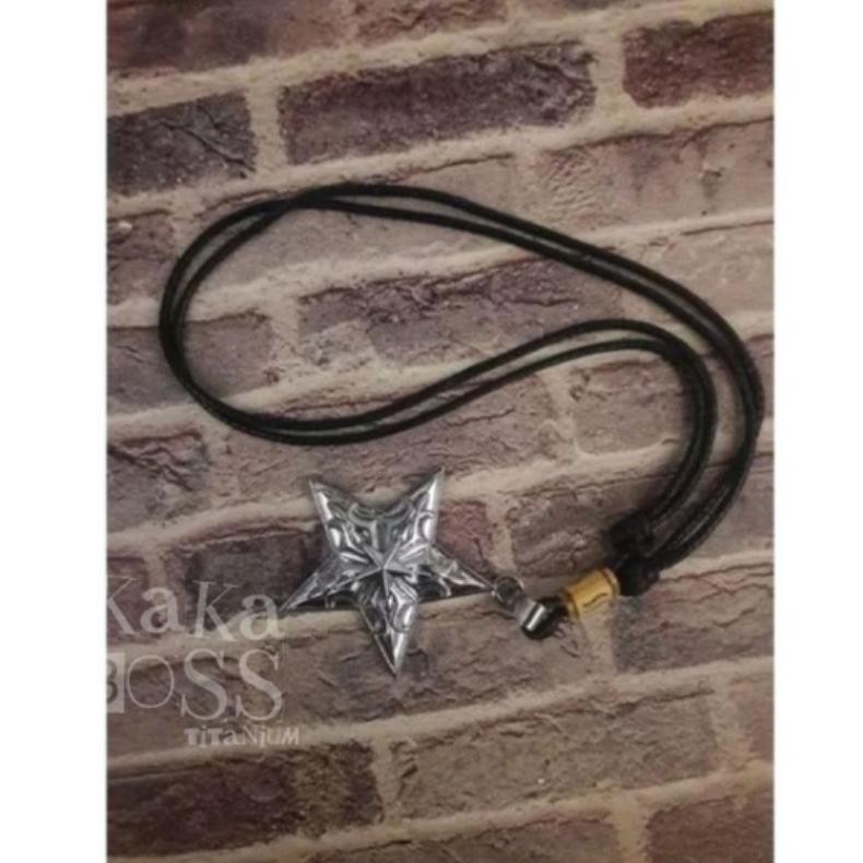 Top Today Raquelle สร้อยคอเชือกสีดําจี้รูปดาวใหม่สําหรับผู้ชายและผู้หญิง