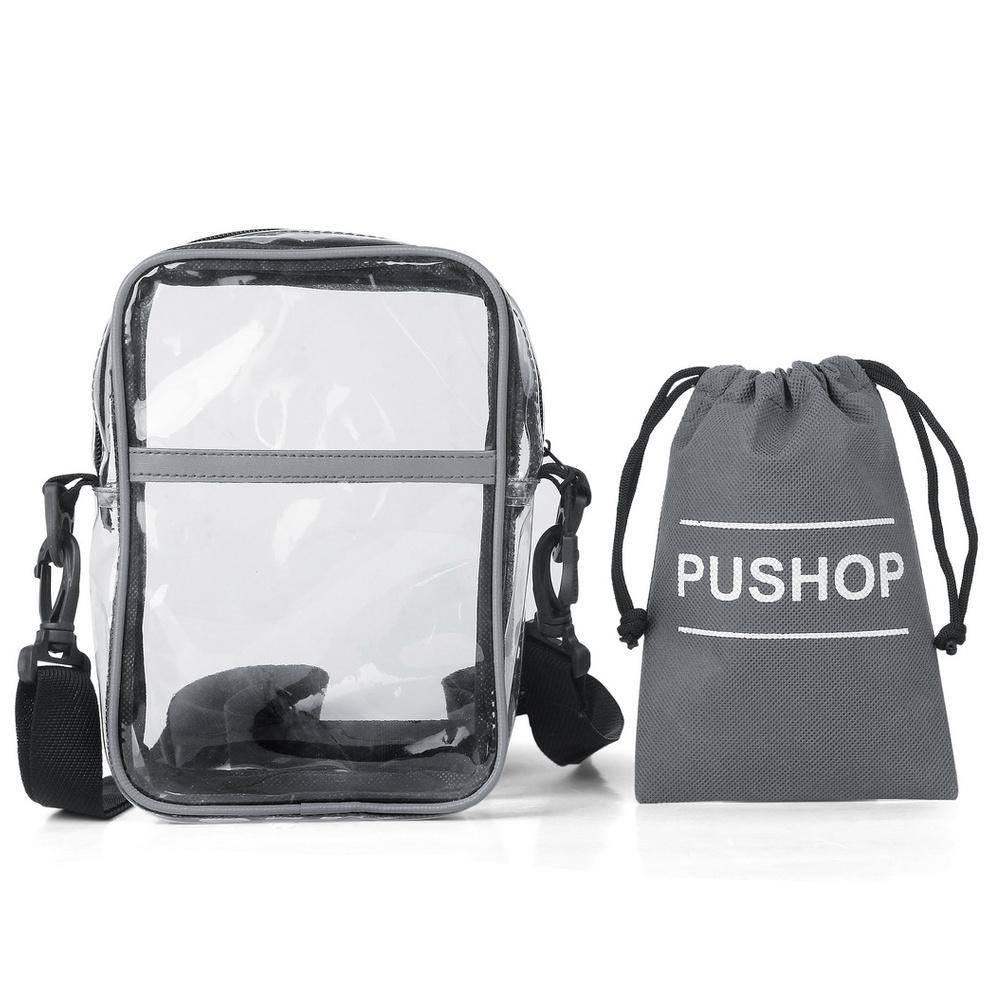 [กระเป๋าสะพายใสสําหรับผู้หญิงและผู้ชายขนาดเล็กกระเป๋าลําลอง Pushop Mikayla He-87