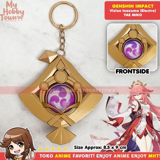 GANTUNGAN Genshin Impact Inazuma Electro Yae Miko Vision พวงกุญแจ