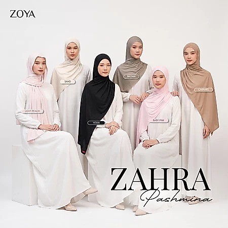 Zoya Pashmina Zahra - Plain Pashmina Hijab - Premium Airflow วัสดุ Zoya Pashmina Zahra - Plain Airfl